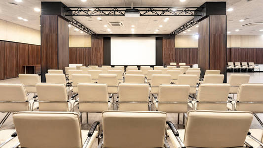 Empty conference room for presentations with screen