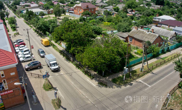 鸟瞰图 建筑 城市 地平线 风景 屋顶 摩天大楼 社区 全景图