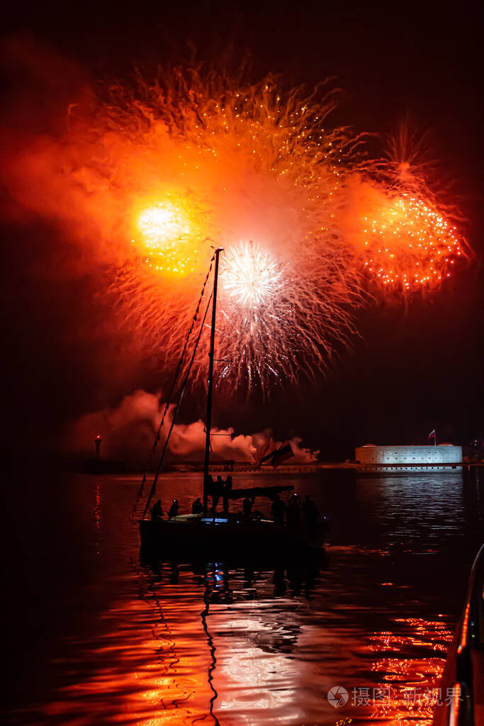 夏天 风景 海洋 假日 庆祝 烟火 爆炸 生日 海湾 旅行