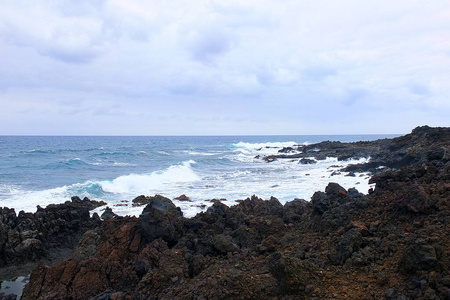 海洋 大西洋 金丝雀 泼洒 美丽的 夏天 天气 旅行 石头