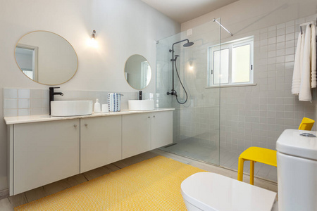 美丽的 房地产 项目 玻璃 厕所 房间 淋浴 大理石 房子