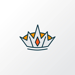 皇冠图标彩色线条符号.优质独立大号元素,时尚风格.照片