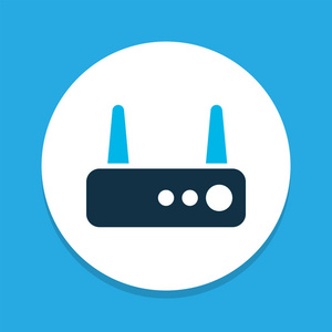 网关图标路由器图标彩色符号.时尚风格的优质独立wifi元素.摄影图