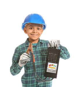 电缆 电线 工具 代替 现在的 可爱的 男孩 服务 工作