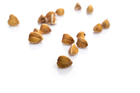 白荞麦.棕色有机素食谷类种子.生谷物食品.