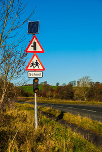 小孩 偶像 交通 安全 路标 警告 标记 能量 天空 步行