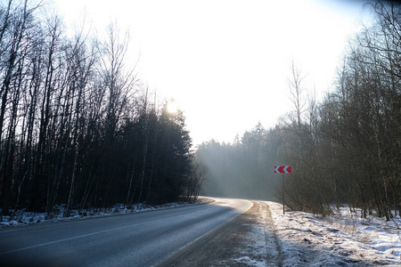 国家 运输 车道 森林 旅行 寒冷的 场景 签名 天气 公园