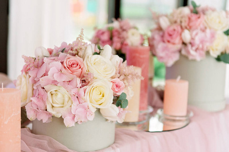 花农 假日 国家 粉红色 餐具 浪漫的 婚礼 宴会 花瓶