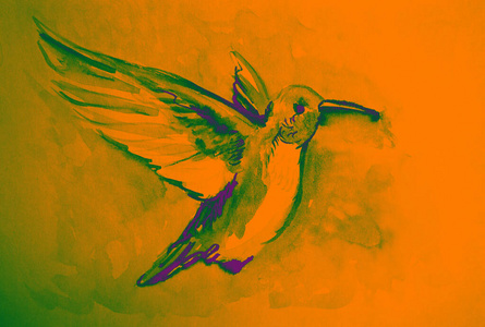 艺术 飞行 形象 纸张 绘画 复古的 丙烯酸 柔和的 油漆