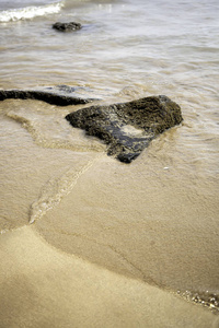 泡沫 美丽的 阳光 海湾 透明的 热带 太阳 海岸 海滩