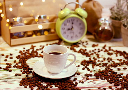 咖啡 早餐 桌子 芳香 热的 浓缩咖啡 茶托 饮料 特写镜头