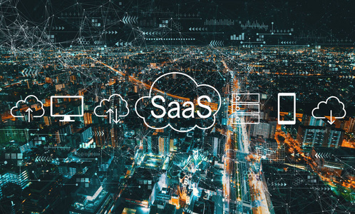 SaaS软件即服务概念与夜景