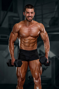 锻炼 健身 适合 权力 重的 运动型 男人 肌肉 胸部 健美