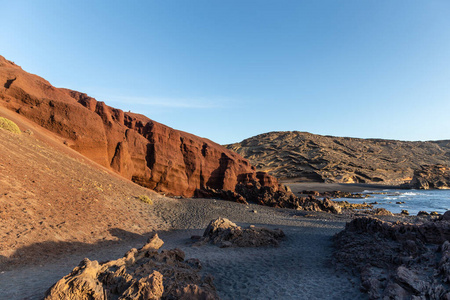 兰扎罗特 美丽的 岛屿 火山 天空 风景 夏天 海岸线 自然