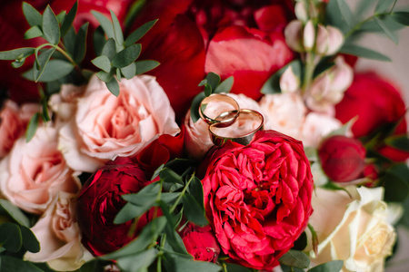 花的 粉红色 美丽的 夏天 婚礼 花束 玫瑰 颜色 礼物