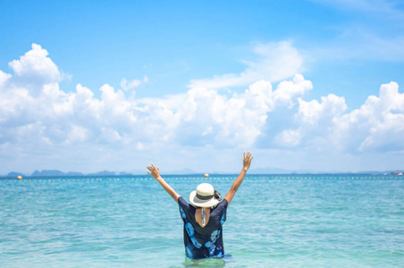 泰国 椅子 目的地 夏季 自然 天空 帽子 假日 女孩 天堂