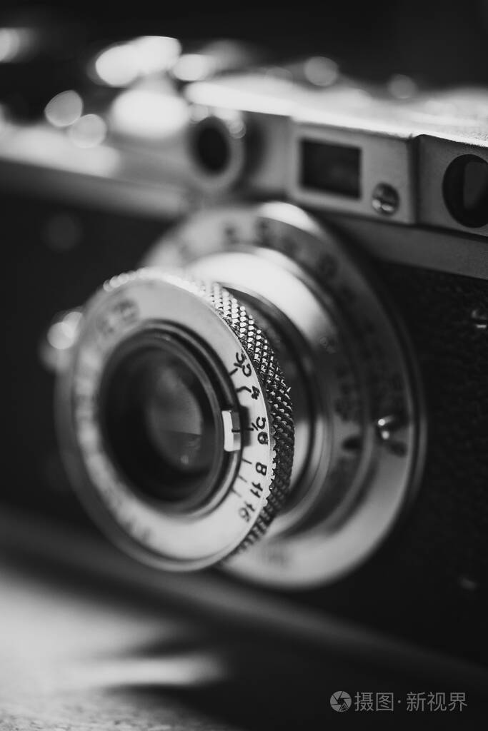 复古照相机黑白特写