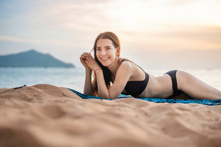 旅行 海洋 夏天 美女 女人 适合 肖像 皮肤 比基尼 漂亮的