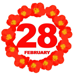 2月28日图标.计划重要的一天.节日横幅.二月二十八日图标.插图.照片
