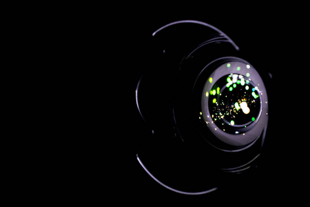 闪光灯打开快门.视频设备背景.抽象波基光与光泄漏反射.照片