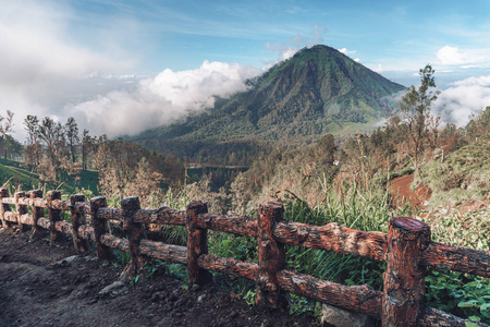 冒险 国家的 硫黄 早晨 风景 攀登 小山 火山 自然 硫酸