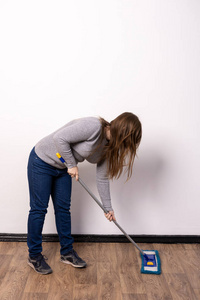 特写镜头 家务活 地板 硬木 卫生 成人 母亲 工人 清理