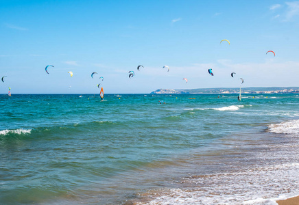 基特 天空 假日 海岸 旅行 风筝冲浪 海滩 旅游业 旅行者