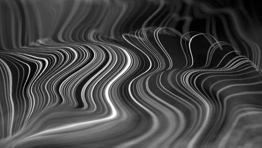能量波动黑白线条流畅.暗技术背景.能量具有现代空间波结构的图案.