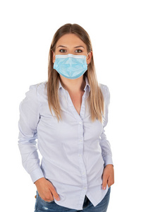 空气 呼吸系统 肖像 恐慌 污染 预防 女人 大流行 流感