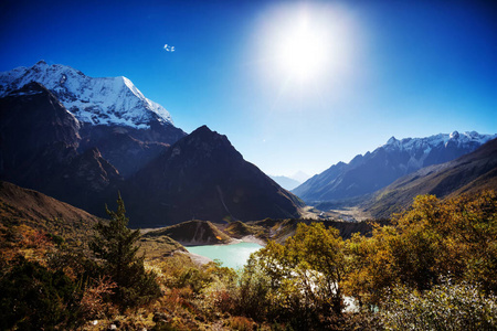 早晨 自然 风景 尼泊尔 西藏 喜马拉雅山 亚洲 珠穆朗玛峰