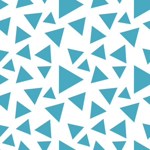 无穷无尽的无边的几何蓝色三角形图案。包装纸织物墙纸图纸