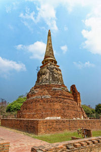 旅行 浮雕 目的地 大城府 瓦特 历史的 佛塔 宗教 泰语