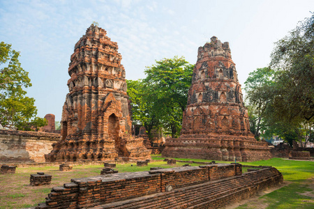 大城府 寺庙 瓦特 考古学 暹罗 佛教徒 历史的 废墟 宝塔