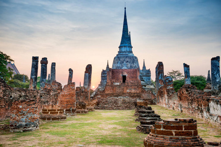 暹罗 地标 黄昏 泰国 公园 泰语 寺庙 历史的 旅游业