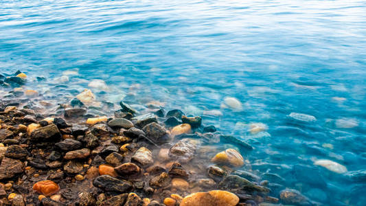 波动 卵石 夏天 放松 热带 海滩 海洋 海岸 自然 假期