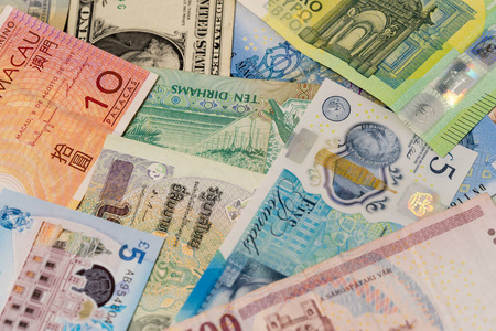 货币 交换 美国 银行 纸张 投资 迪拉姆 欧元 美元