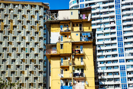 新的 共存 建设 被遗弃的 城市景观 古老的 城市 摩天大楼