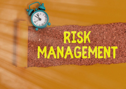 展示风险管理的概念性手稿。展示财务风险评估或程序问题的商业照片。