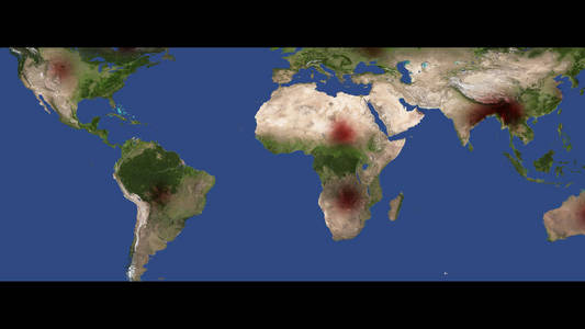 危险 光晕 感染 地图 地球 流行病 爆发 新型冠状病毒