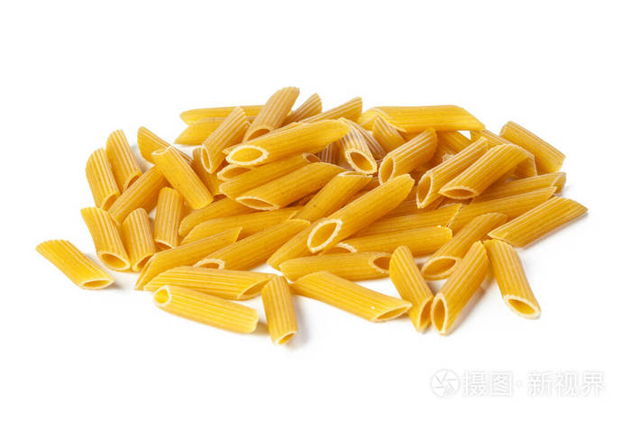 白底意大利面.宏观照片.闭合.