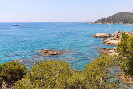 加泰罗尼亚 地标 美丽的 风景 西班牙 悬崖 海景 假期