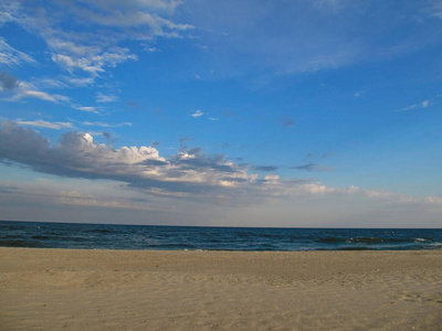 地平线 夏天 美丽的 海岸 日落 风景 海景 旅游业 波动