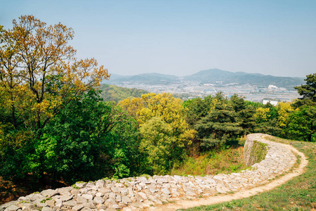 村庄 防守 稻谷 小山 自然 韩国 亚洲 天空 城市景观