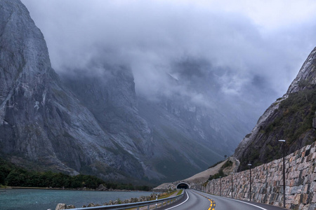 旅游业 旅行 风景 隧道 曲线 全景图 诺德兰 欧洲 观光