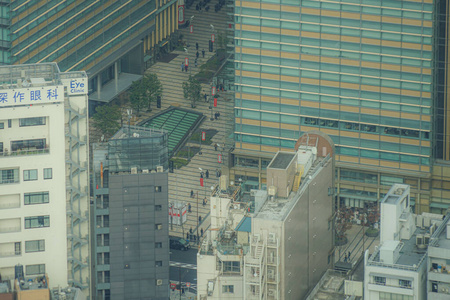 东京 再开发 城市 建筑学 露台 风景 蓝天 日本 天空