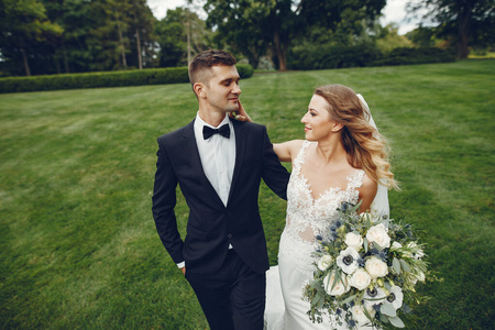 Elegant wedding couple