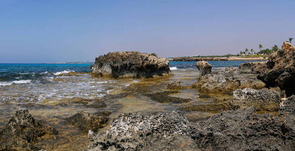 假期 夏天 美丽的 悬崖 海洋 自然 海滩 地中海 塞浦路斯