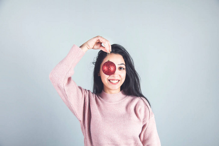 圣诞节 时尚 假日 美丽的 美女 庆祝 肖像 女孩 女人