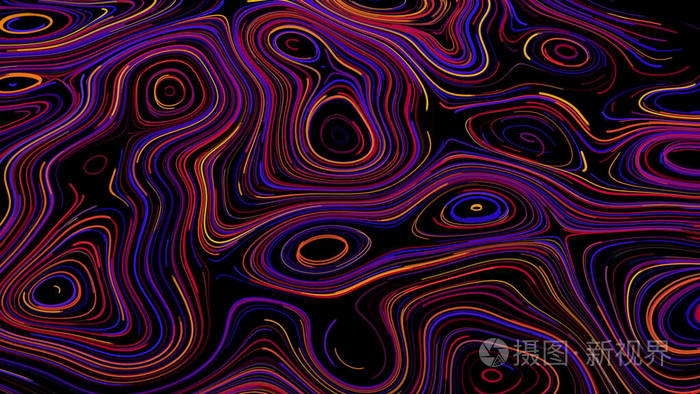 彩色波浪渐变动画流线型流线型线条.
