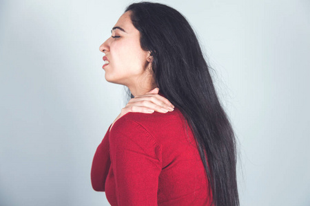 健康 强调 疼痛 不适 背痛 伤害 女人 身体 后面 肌肉